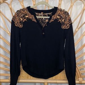 Free people floral shoulder top